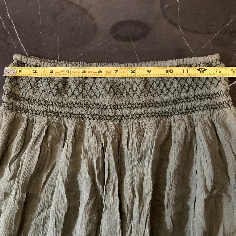 Y2k Abercrombie & Fitch Green Smocked Mini Skirt Women’s Size Small Boho,90’s